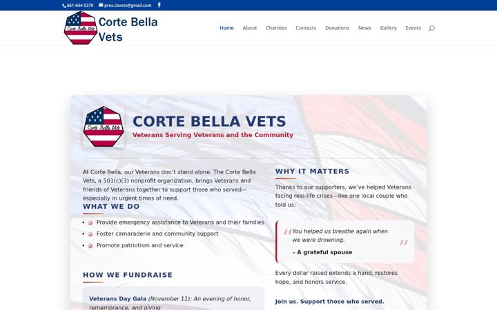 Screenshot of cortebellavets.org