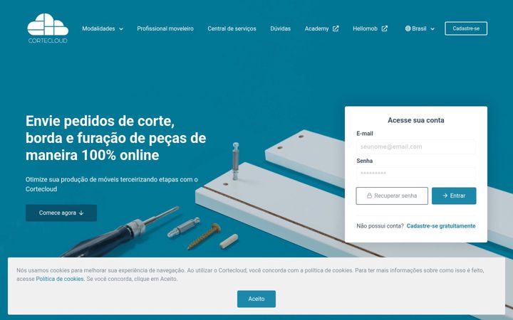 Screenshot of cortecloud.com.br