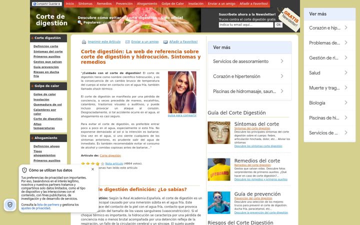 Screenshot of cortedigestion.com