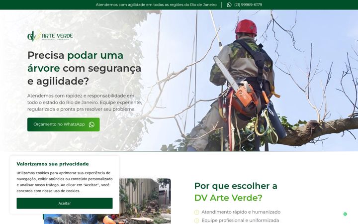 Screenshot of corteepodadearvores.com.br