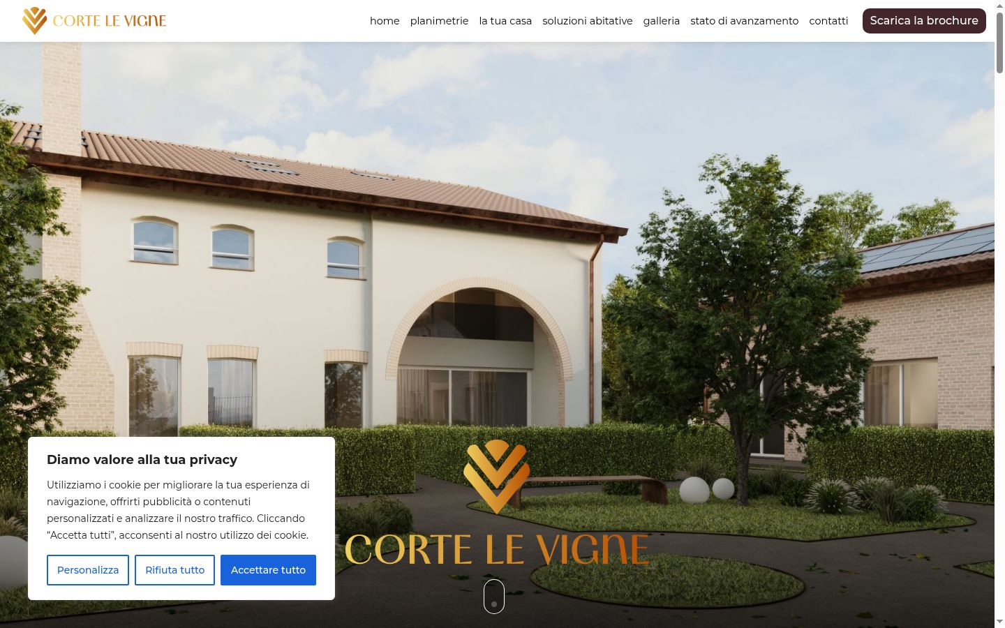 Screenshot del banner di consenso mostrato prima di qualsiasi interazione