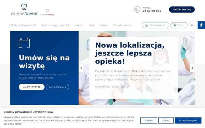Екранна снимка на cortendental.pl
