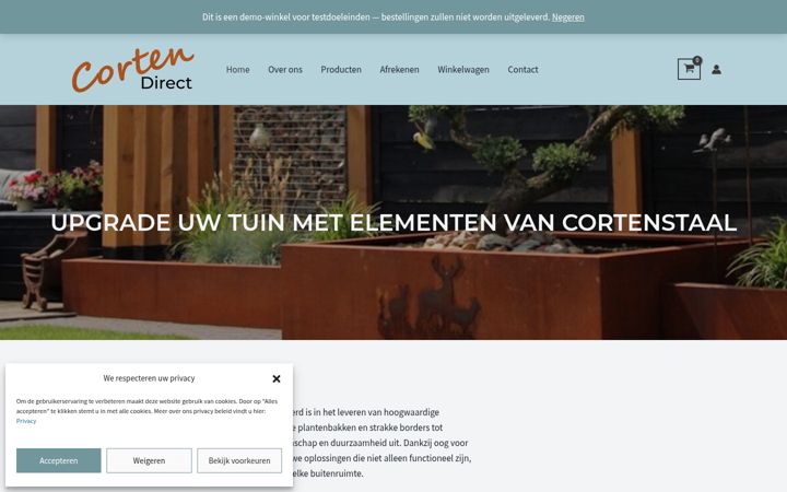 Ekrānuzņēmums no cortendirect.nl