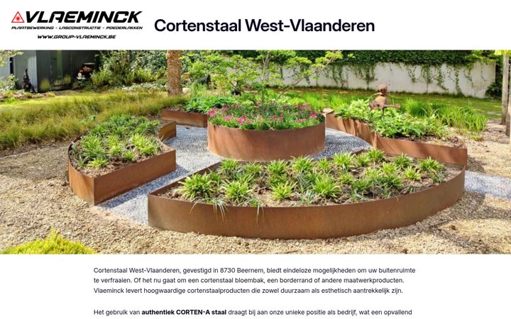 Screenshot of cortenstaalwestvlaanderen.be