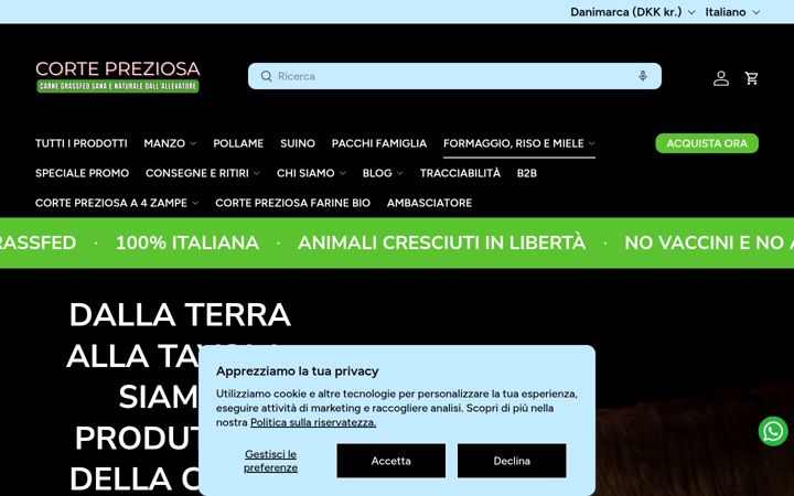 Screenshot of cortepreziosa.it
