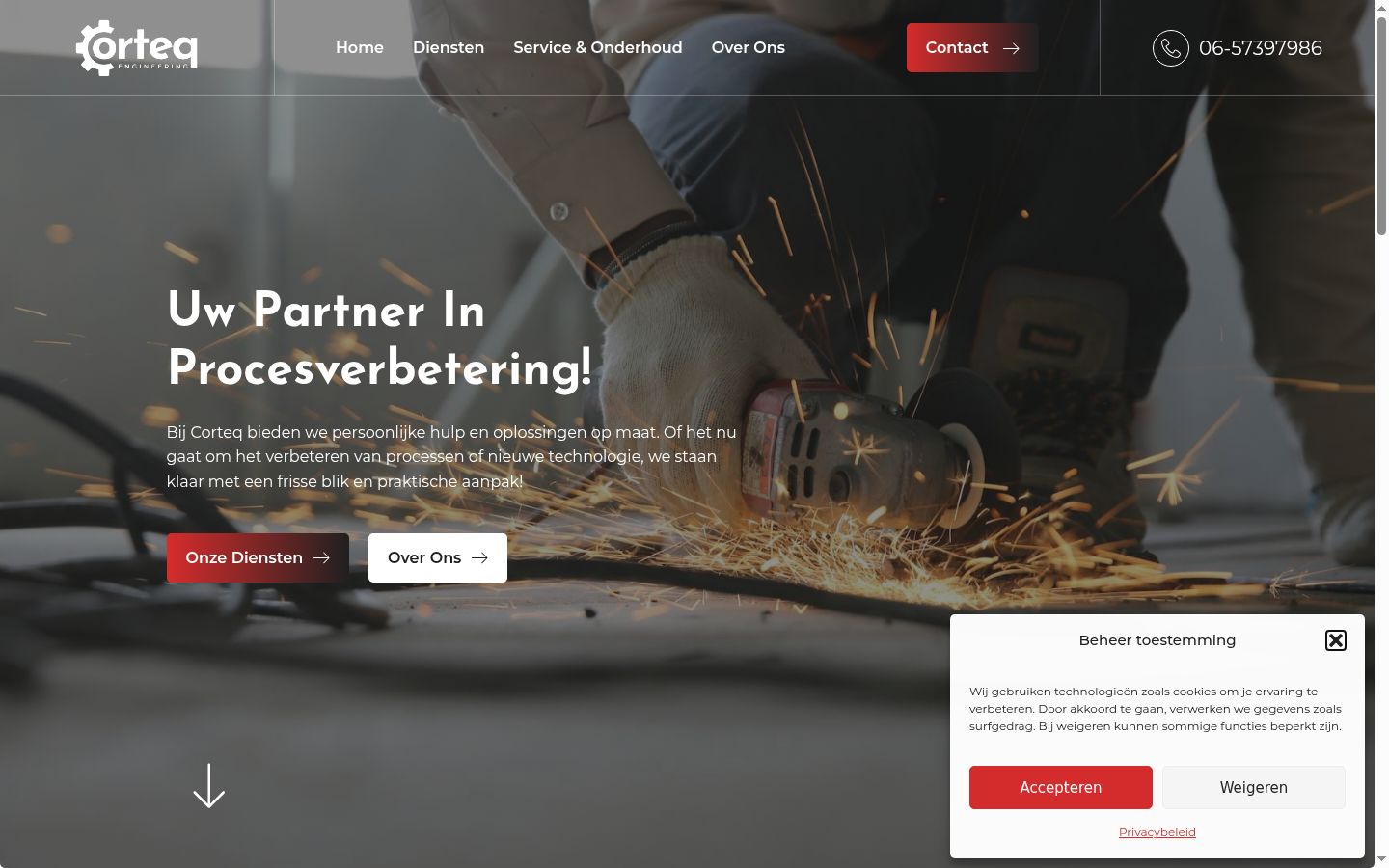 Screenshot of the consent banner shown before any interaction