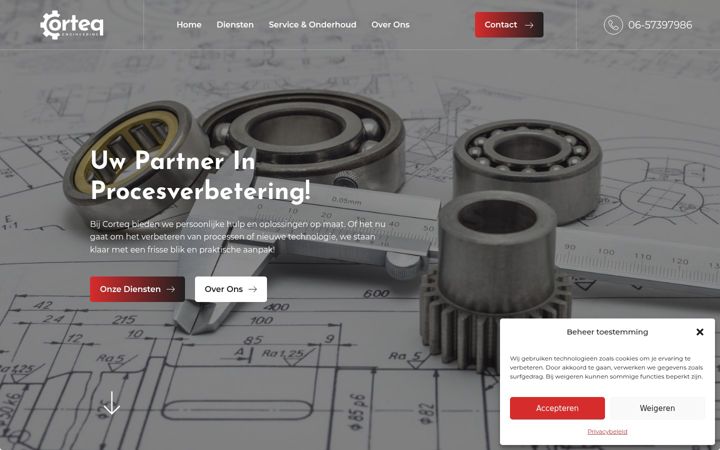 Screenshot of corteq.nl