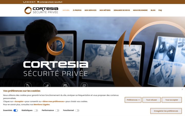Screenshot of cortesia-securite.fr