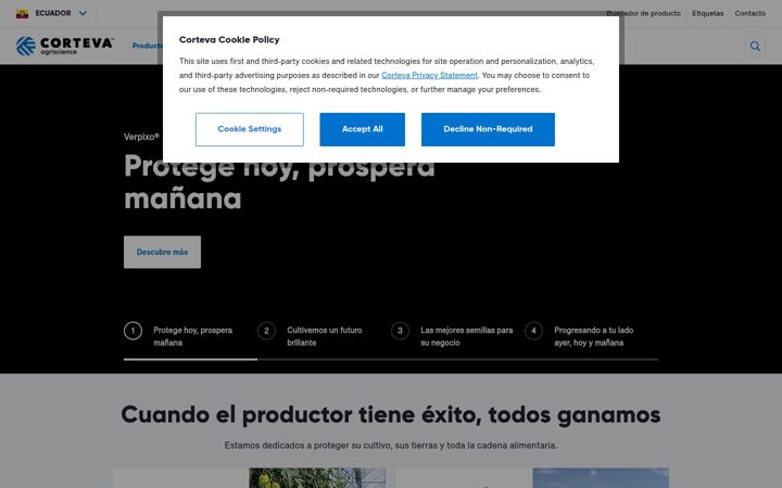 Screenshot of corteva.ec