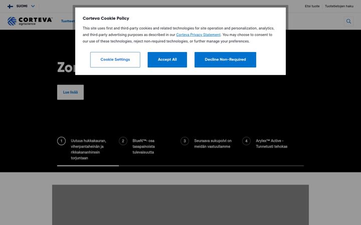 Screenshot of corteva.fi
