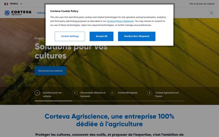 Screenshot of corteva.fr