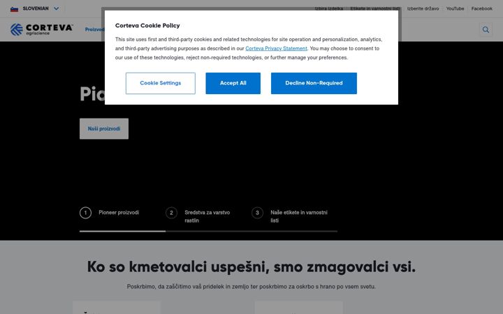 Screenshot di corteva.si