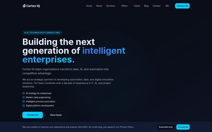 Screenshot of cortex-iq.com