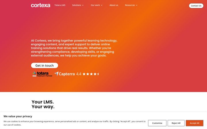 Screenshot di cortexa.co.uk