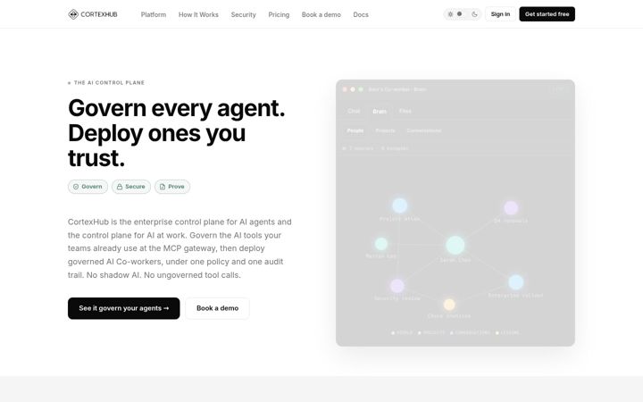 Screenshot of cortexhub.ai