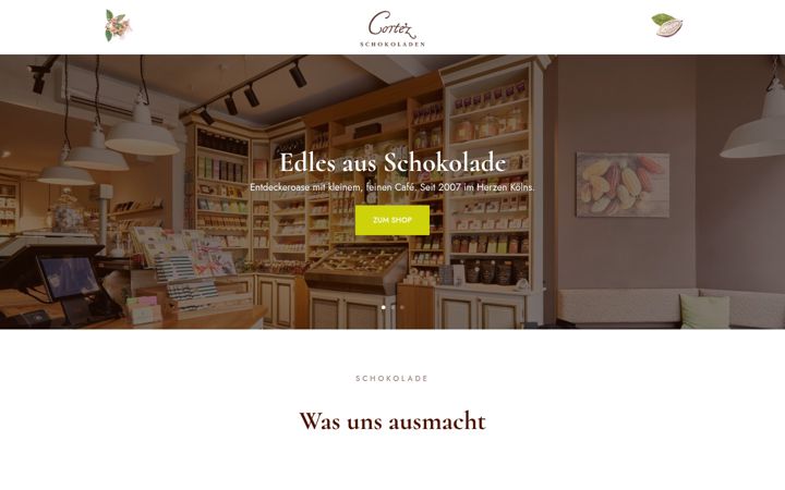 Screenshot of cortez-schokoladen.de