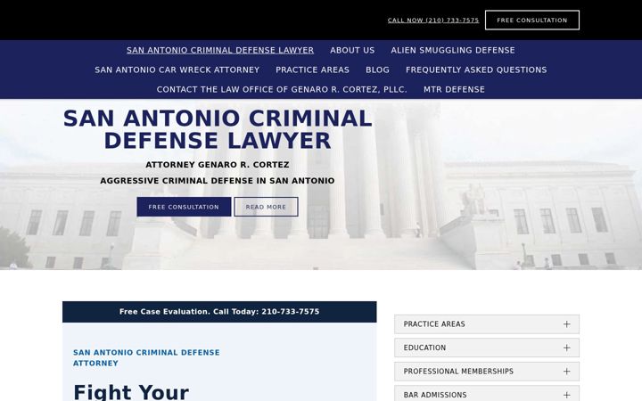 Screenshot of cortezdefense.com