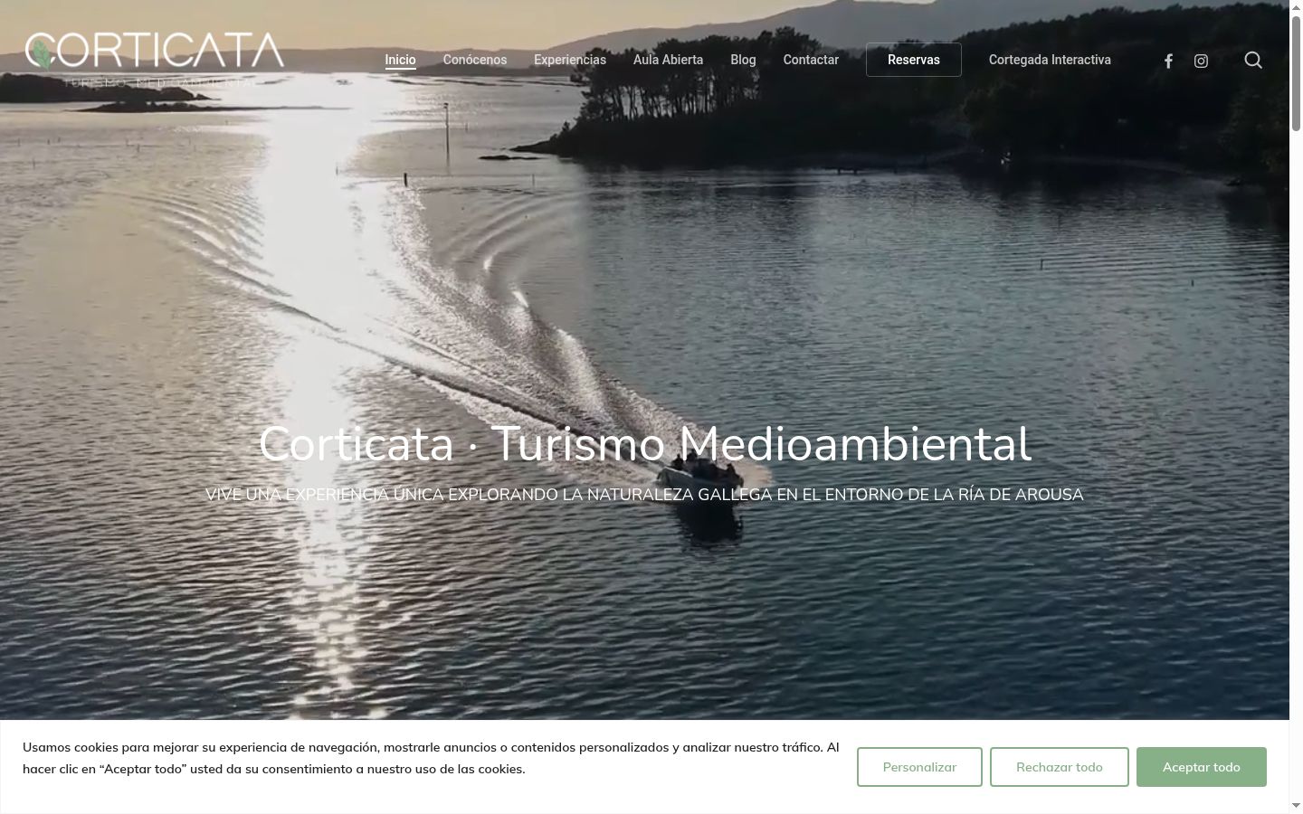 Captura de ecrã do banner de consentimento apresentado antes de qualquer interação