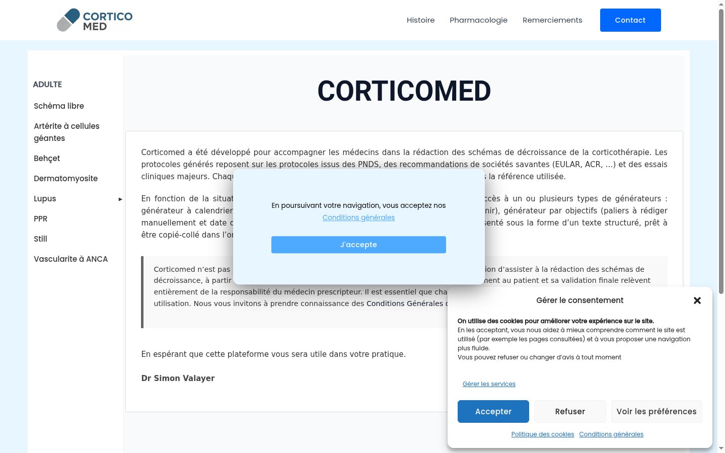 Screenshot del banner di consenso mostrato prima di qualsiasi interazione