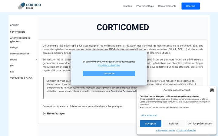 Screenshot ta' corticomed.fr