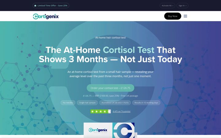 Screenshot of cortigenix.com