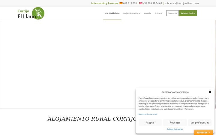 Screenshot of cortijoelllano.com