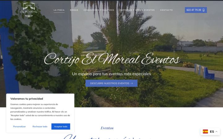 Screenshot of cortijoelmoreal.es