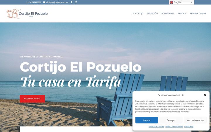 Screenshot of cortijoelpozuelo.com