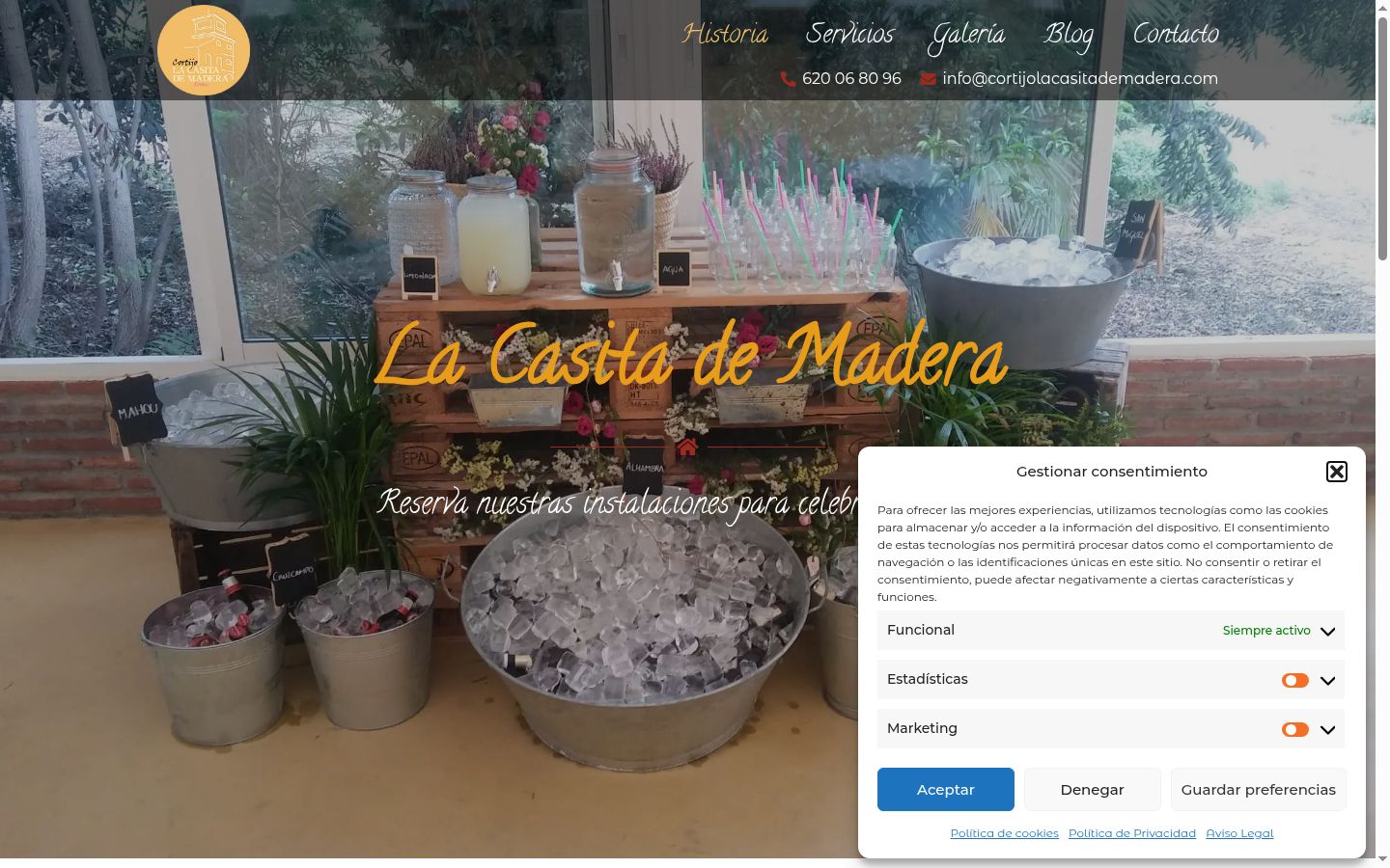 Screenshot del banner di consenso mostrato prima di qualsiasi interazione