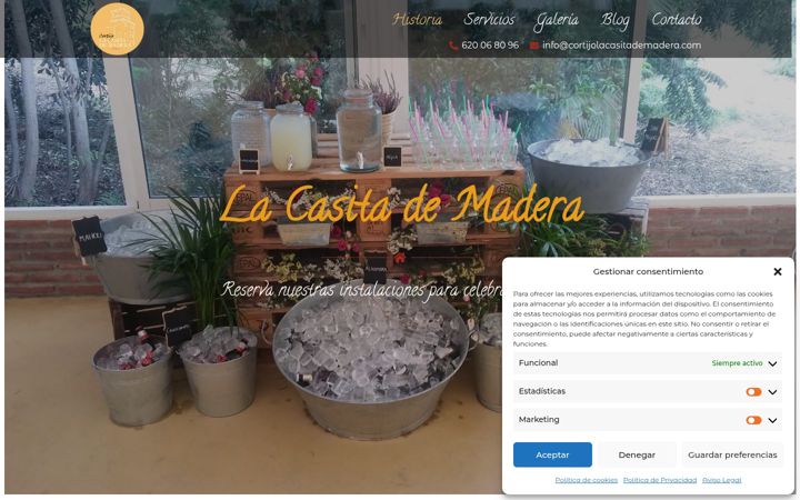 Screenshot of cortijolacasitademadera.com