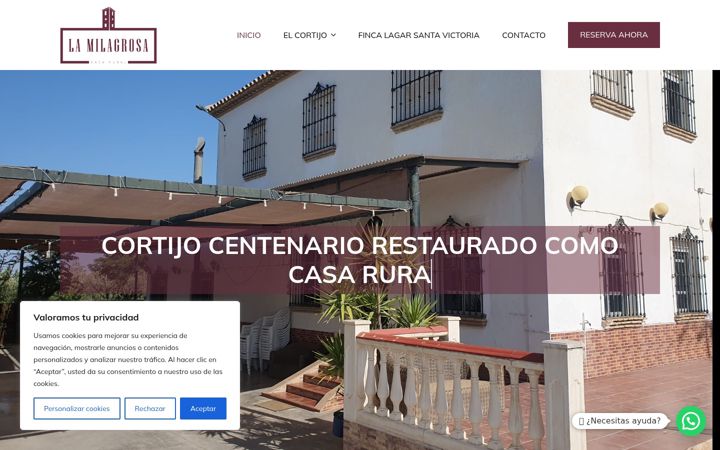 Screenshot of cortijolamilagrosa.com