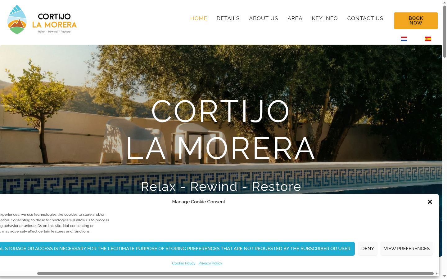 Screenshot del banner di consenso mostrato prima di qualsiasi interazione