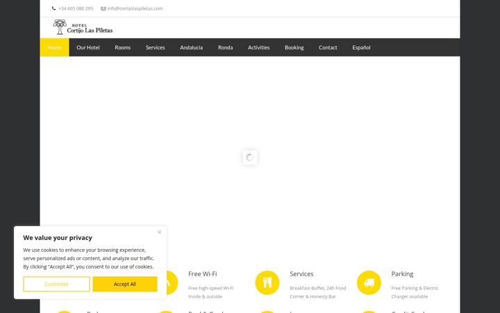 Screenshot of cortijolaspiletas.com