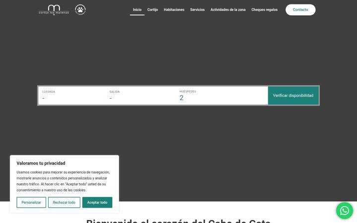 Screenshot of cortijolosmalenos.com