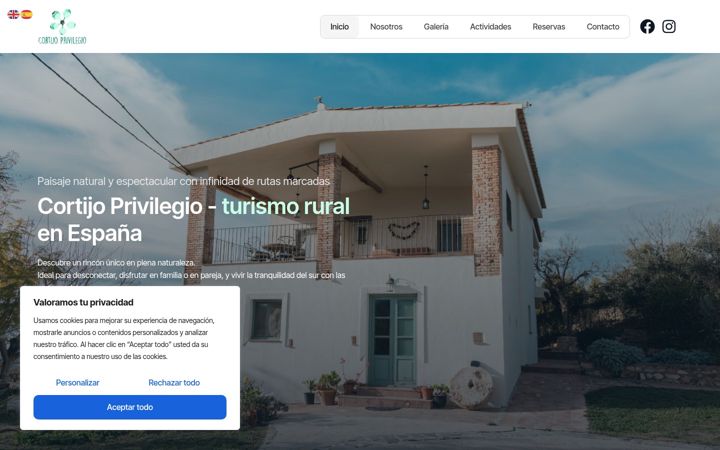 Screenshot of cortijoprivilegio.com