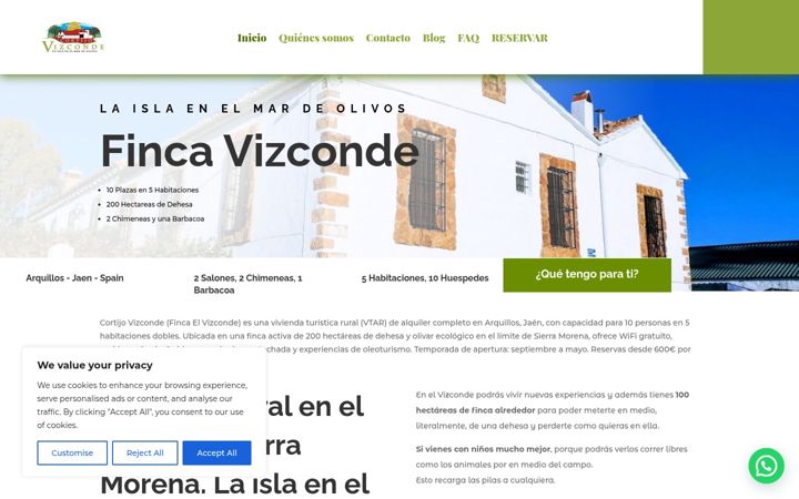 Screenshot of cortijovizconde.com