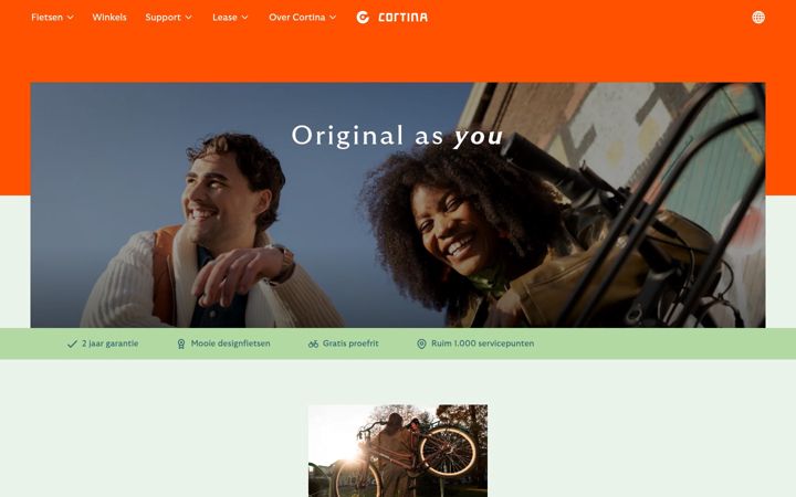 Screenshot of cortinabikes.com
