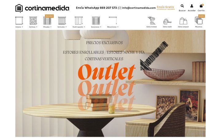 Screenshot of cortinamedida.com