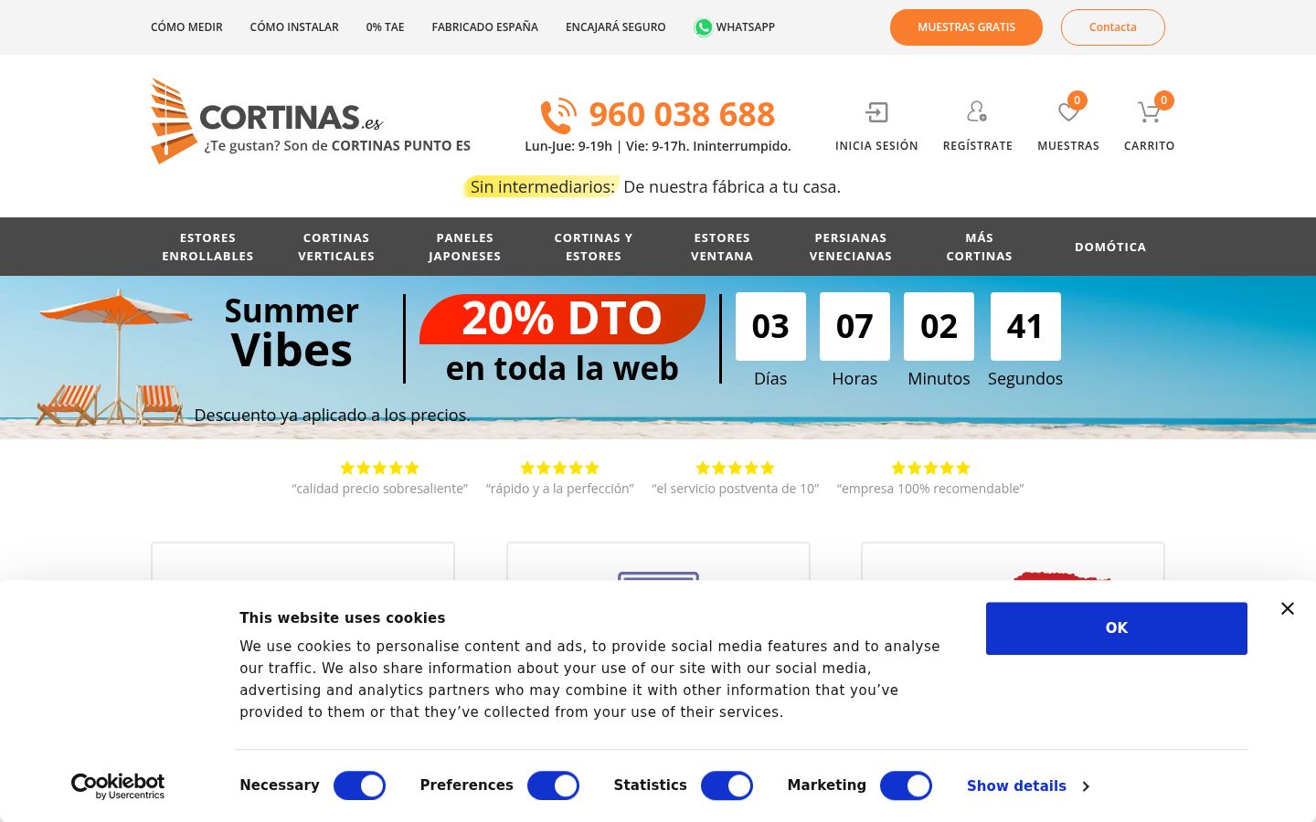Screenshot of the consent banner shown before any interaction