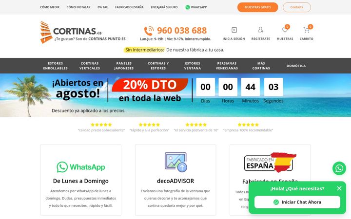 Screenshot of cortinas.es