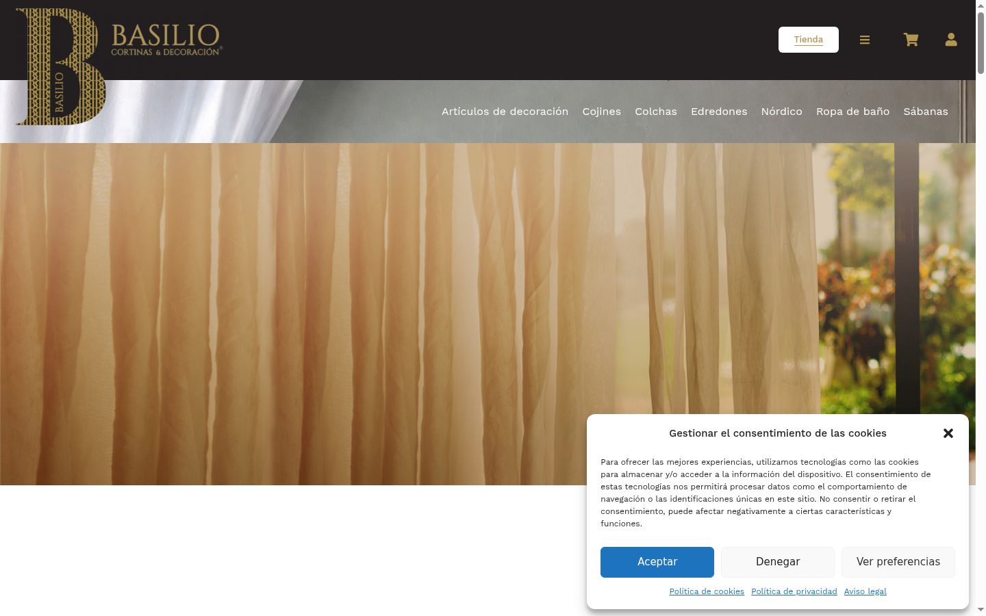 Screenshot of the consent banner shown before any interaction