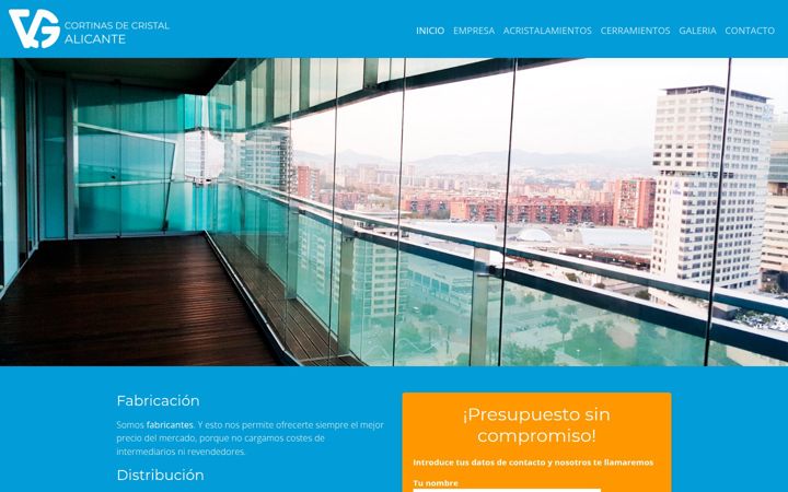 Screenshot of cortinascristalalicante.es