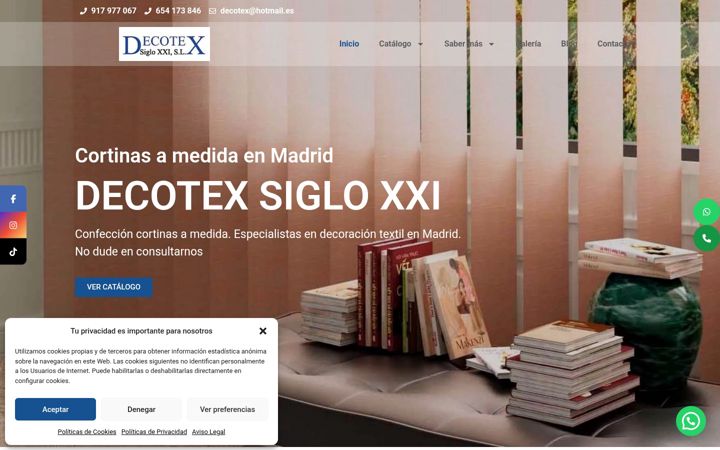 Screenshot of cortinasdecotex.es
