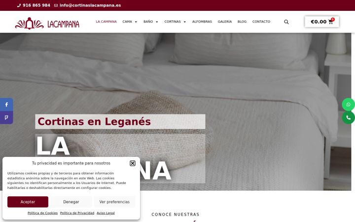 Screenshot of cortinaslacampana.es