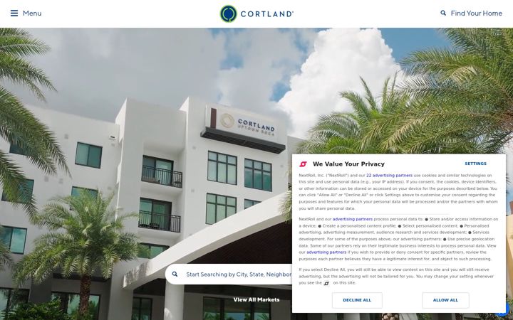 Screenshot of cortland.com