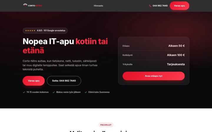 Screenshot of corto-nitro.fi