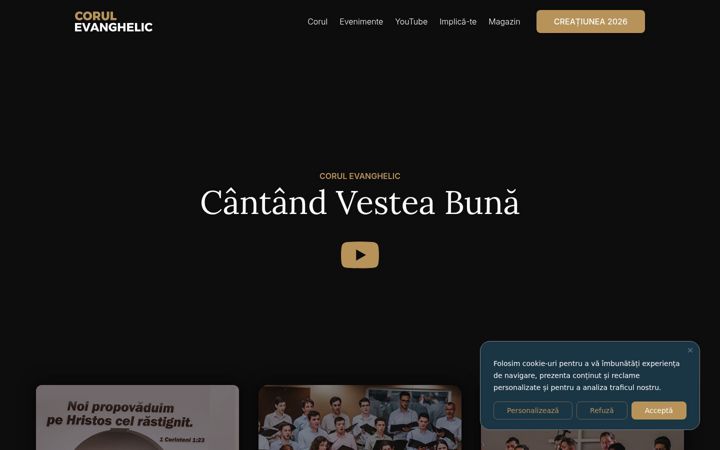 Screenshot of corulevanghelic.ro