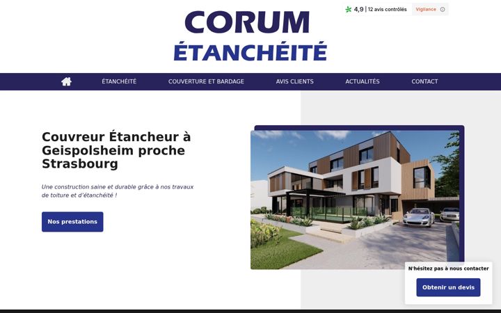 Screenshot of corum-etancheite.fr