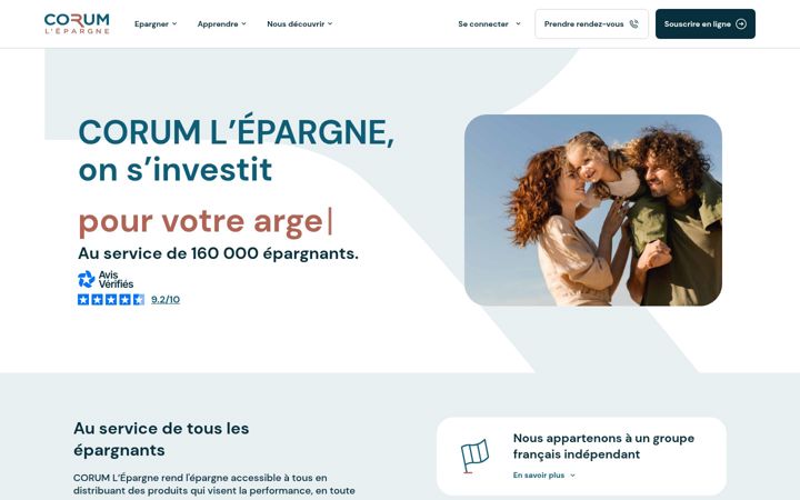 Screenshot of corum.fr