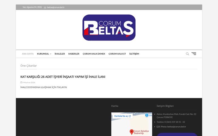 Screenshot von corumbeltas.com.tr
